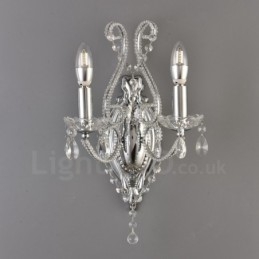 Designer Touch Decorative 2 Light Gold Black American Style Crystal Wall Light for Living Room Dining Room Clothing Store Coffee Store Hotel