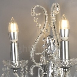 Designer Touch Decorative 2 Light Gold Black American Style Crystal Wall Light for Living Room Dining Room Clothing Store Coffee Store Hotel