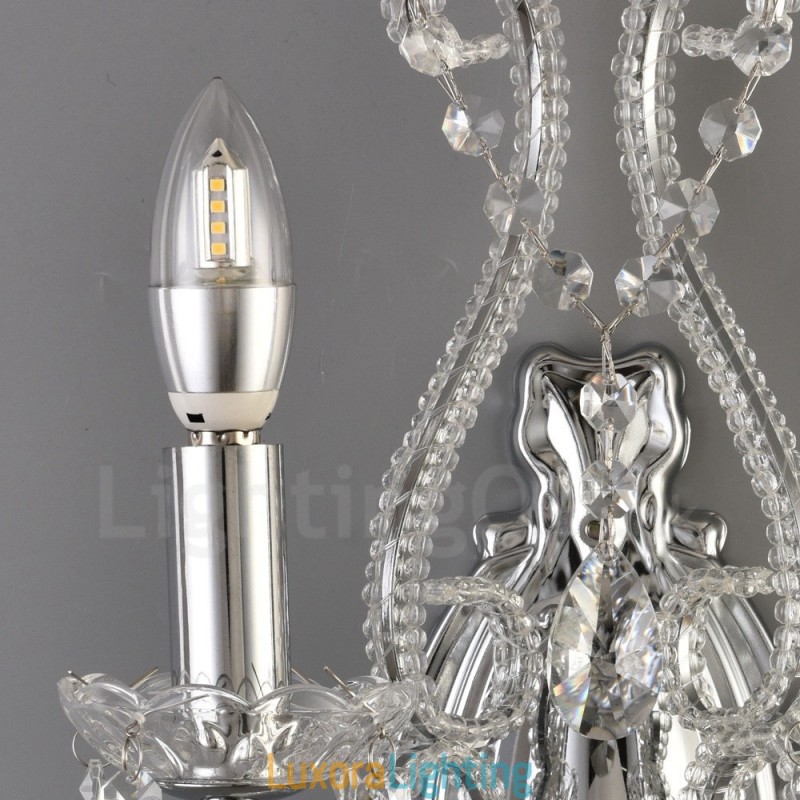 Designer Touch Decorative 2 Light Gold Black American Style Crystal Wall Light for Living Room Dining Room Clothing Store Coffee Store Hotel