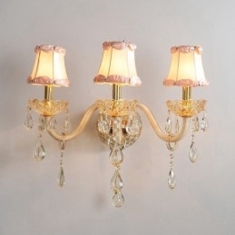 Designer Touch Decorative 3 Light Gold K9 Crystal Candle Retro Glass Wall Light
