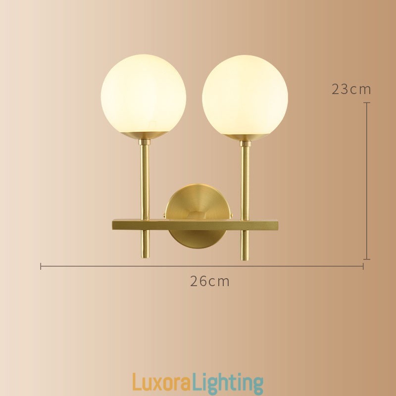 Designer Touch Decorative Modern Molecules Bean Wall Light with Ball Glass Shade