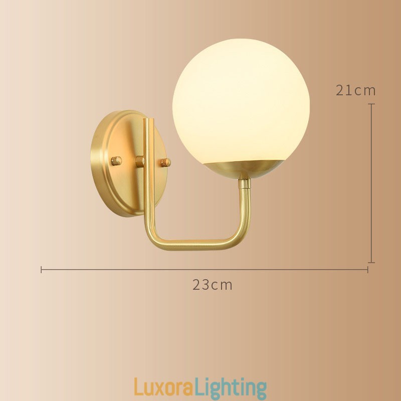 Designer Touch Decorative Modern Molecules Bean Wall Light with Ball Glass Shade