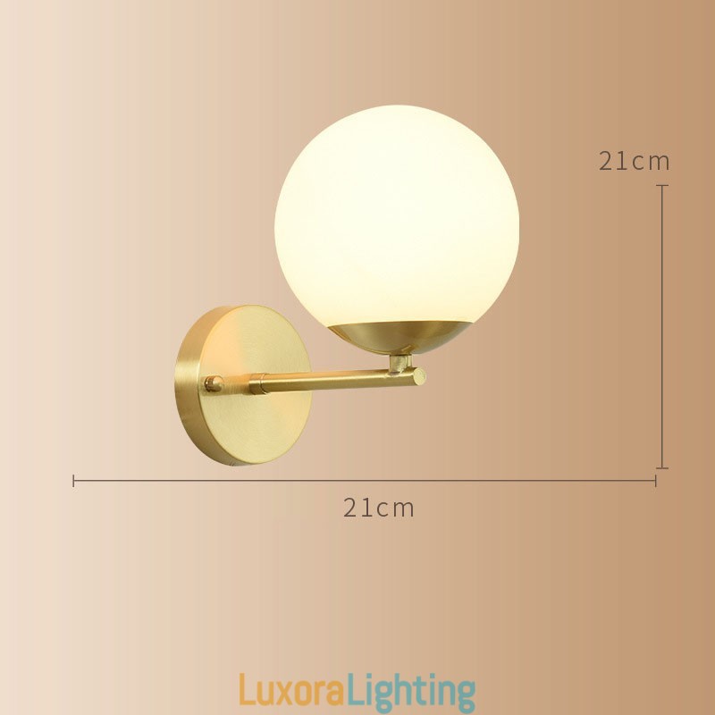 Designer Touch Decorative Modern Molecules Bean Wall Light with Ball Glass Shade