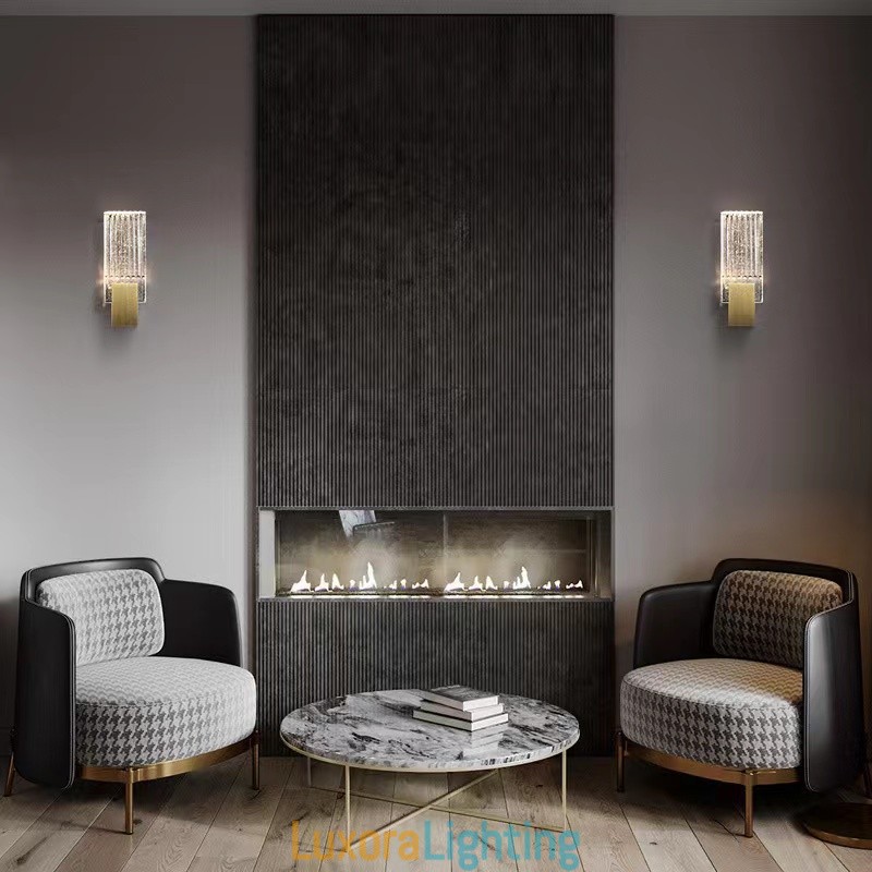 Designer Touch Decorative Postmodern Minimalist Living Room Crystal Wall Sconces American Art Bedside Bedroom Study Wall Sconces