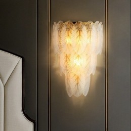 Designer Touch Decorative Nordic French Feather Crystal Wall Sconces Postmodern Lighting Luxury Living Room Background Wall Corridor like Hotel Panel Wall Lamp