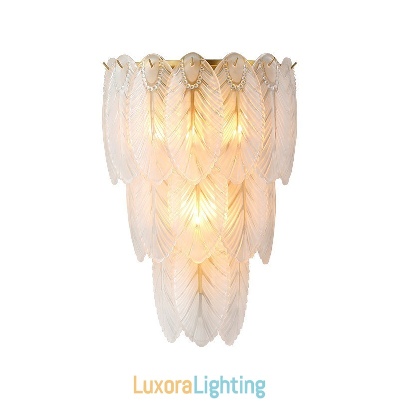 Designer Touch Decorative Nordic French Feather Crystal Wall Sconces Postmodern Lighting Luxury Living Room Background Wall Corridor like Hotel Panel Wall Lamp