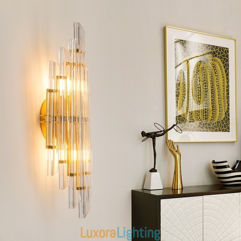 Designer Touch Decorative Hotel Light Luxury Crystal Wall Lamp Post modern Personality Living Room Aisle Entrance Backdrop Wall Lamp Bedroom Bedside Sconces