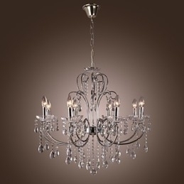 Designer Touch Decorative Traditional Classic Crystal Chrome Metal Chandelier