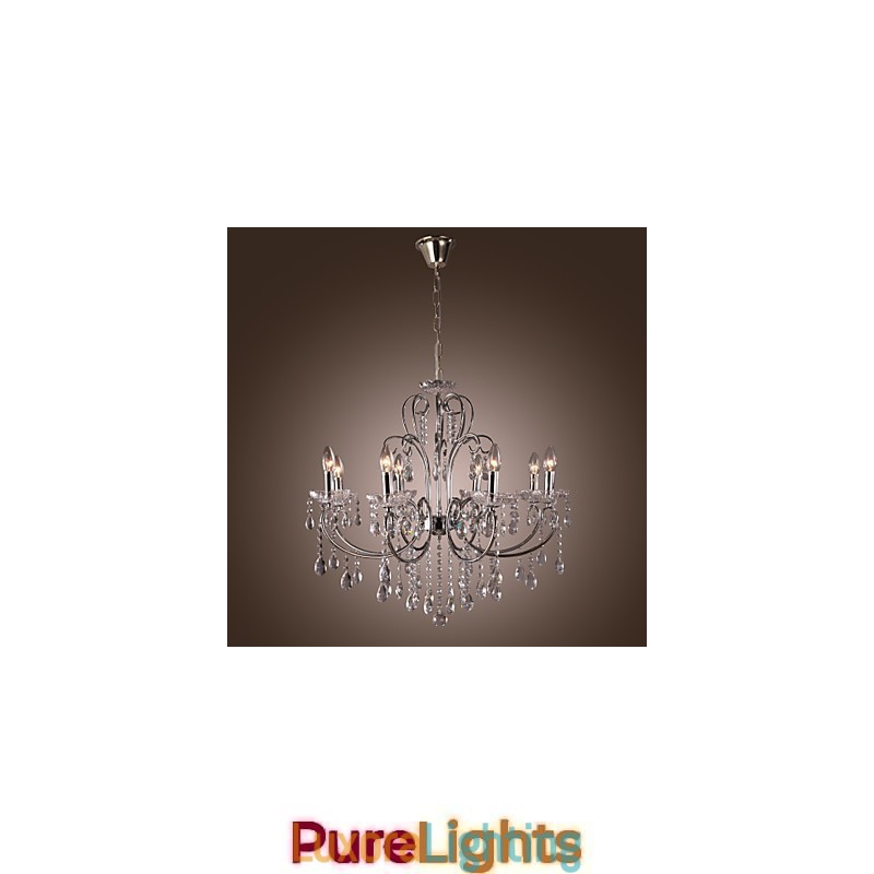 Designer Touch Decorative Traditional Classic Crystal Chrome Metal Chandelier