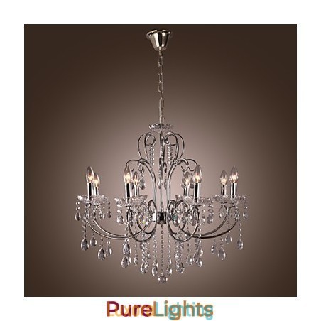Designer Touch Decorative Traditional Classic Crystal Chrome Metal Chandelier
