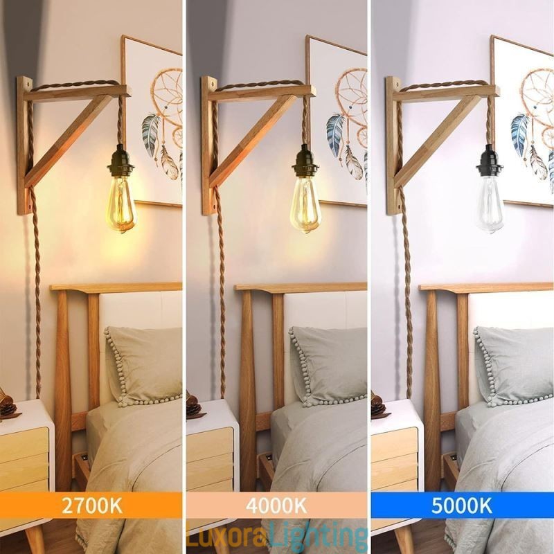 Designer Touch Decorative Solid Wood Wall Sconce American Pastoral Retro Hemp Rope Wall Light With Plug