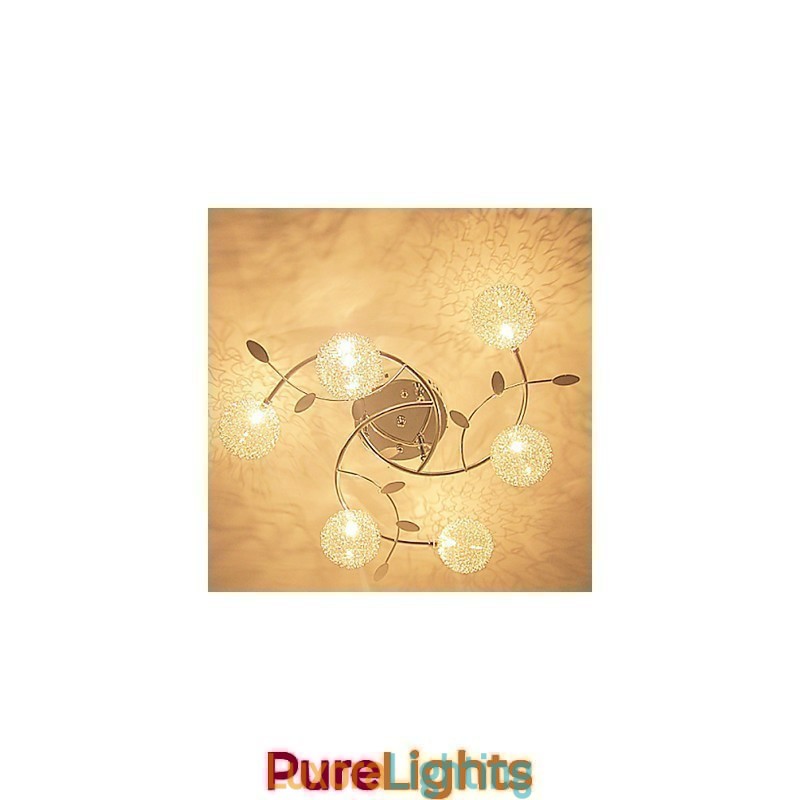 Designer Touch Decorative Modern Contemporary Crystal Electroplated Flush Mount