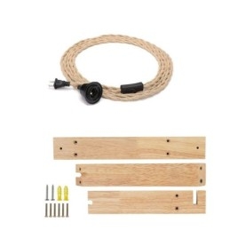 Designer Touch Decorative Solid Wood Wall Sconce American Pastoral Retro Hemp Rope Wall Light With Plug