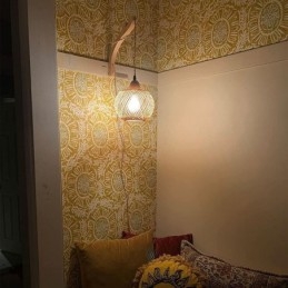 Designer Touch Decorative Bamboo Wall Sconce American Pastoral Retro Hemp Rope Wall Light With Plug