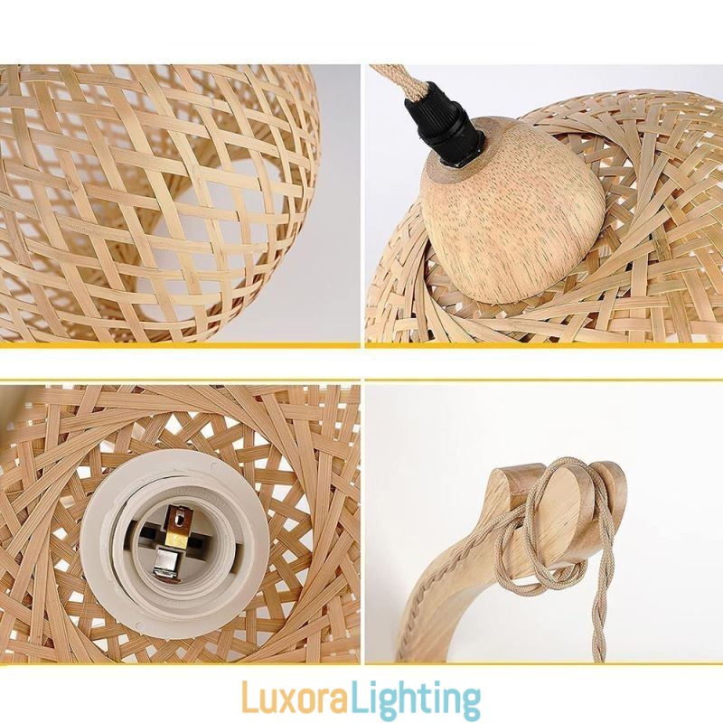 Designer Touch Decorative Bamboo Wall Sconce American Pastoral Retro Hemp Rope Wall Light With Plug