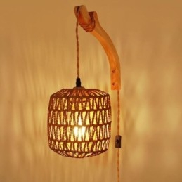 Designer Touch Decorative American Retro Wall Sconce 3M Hemp Rope Hanging Line Paper Rope Woven Lampshade