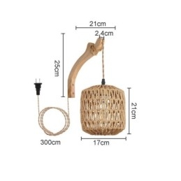 Designer Touch Decorative American Retro Wall Sconce 3M Hemp Rope Hanging Line Paper Rope Woven Lampshade