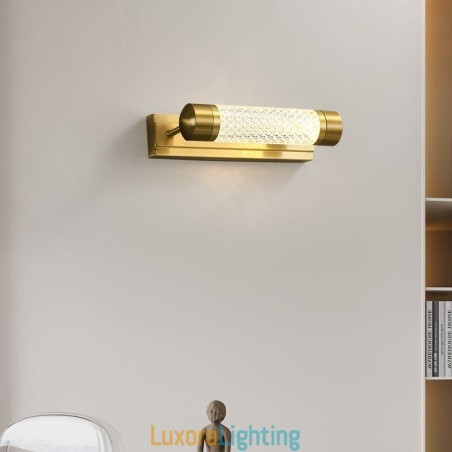 Designer Touch Decorative Wall Lamp Brass Acrylic Cylinder Mirror Front Light