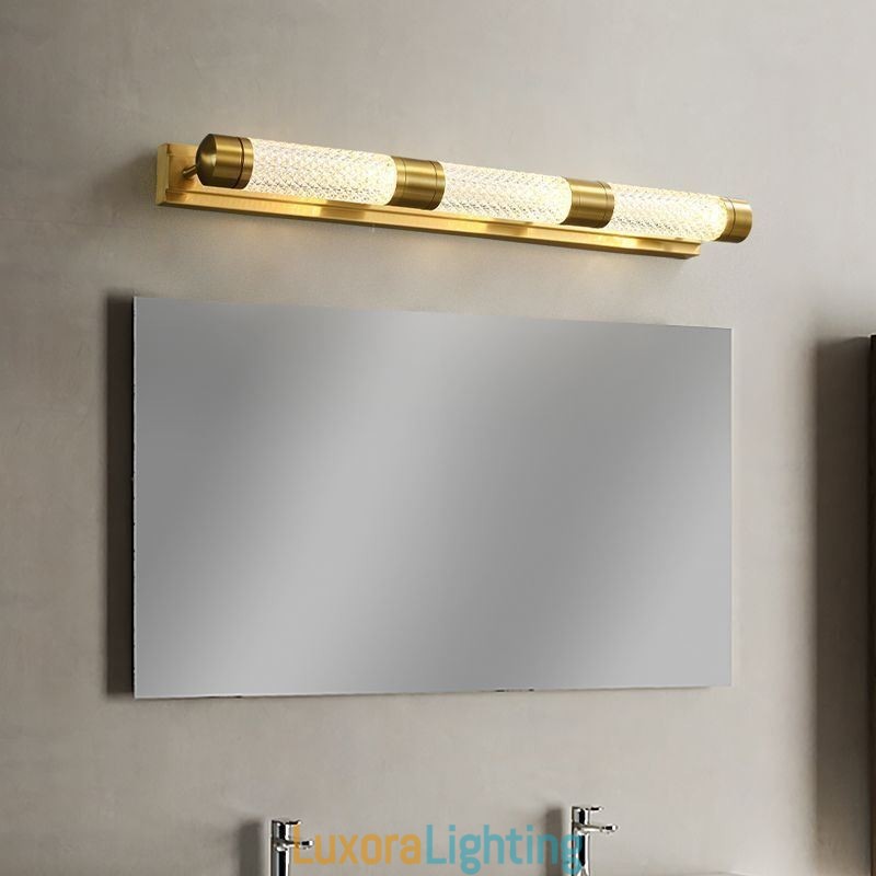 Designer Touch Decorative Wall Lamp Brass Acrylic Cylinder Mirror Front Light