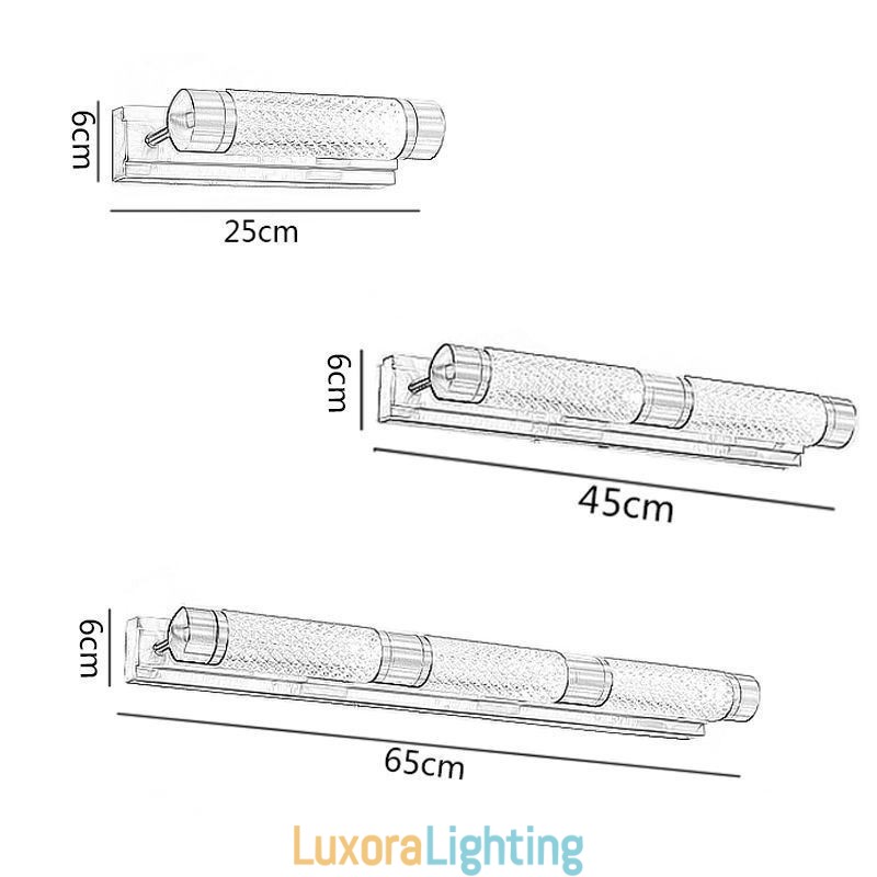 Designer Touch Decorative Wall Lamp Brass Acrylic Cylinder Mirror Front Light