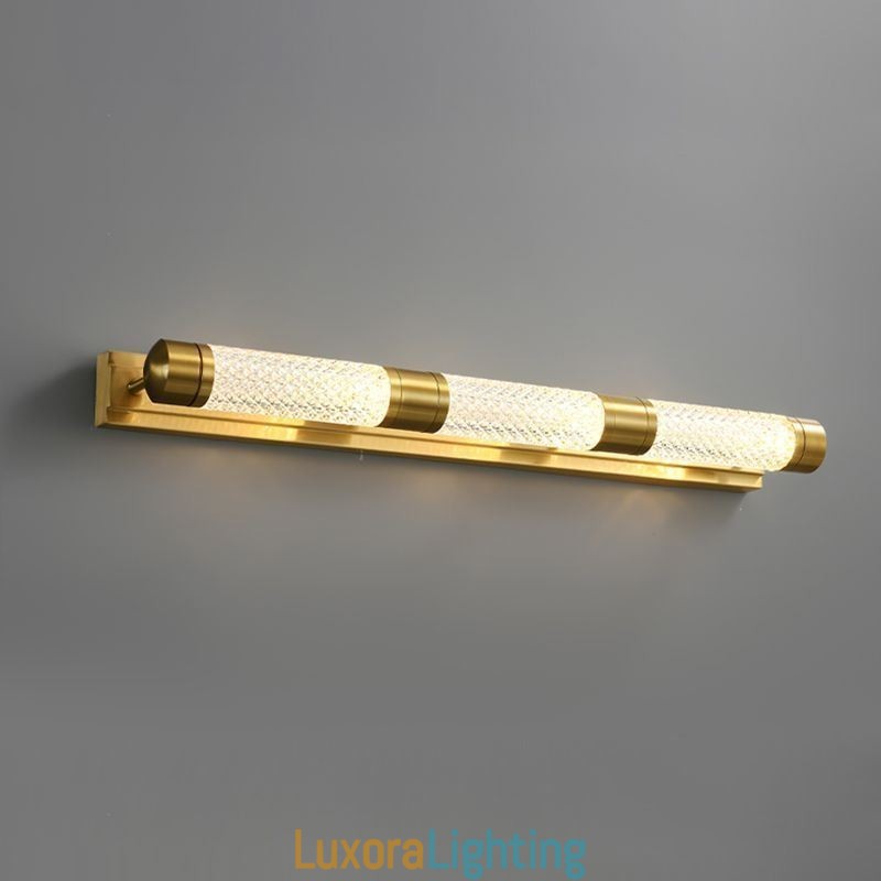 Designer Touch Decorative Wall Lamp Brass Acrylic Cylinder Mirror Front Light