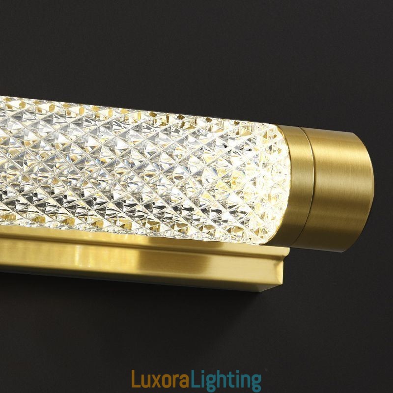 Designer Touch Decorative Wall Lamp Brass Acrylic Cylinder Mirror Front Light