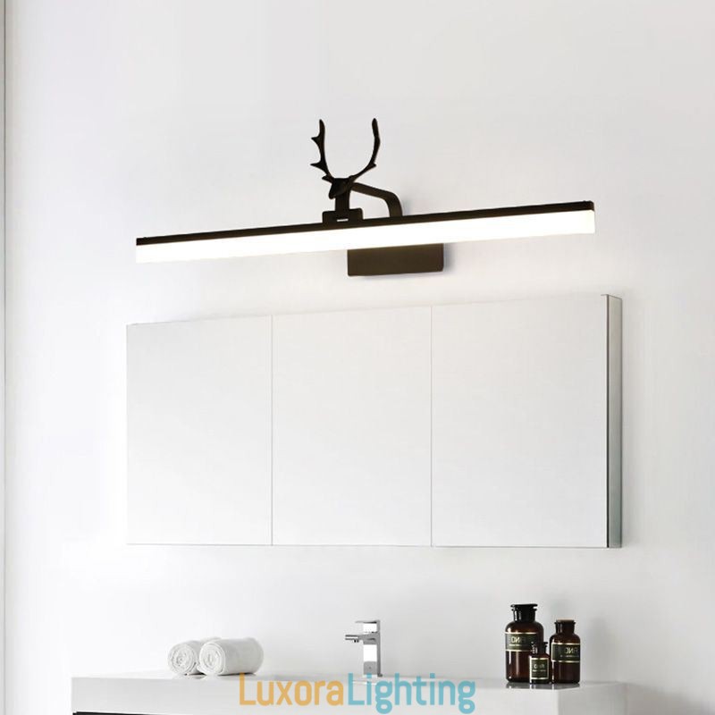 Designer Touch Decorative Antler Mirror Front Light Acrylic Wall Lamp Washroom Makeup Light Fixture