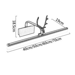 Designer Touch Decorative Antler Mirror Front Light Acrylic Wall Lamp Washroom Makeup Light Fixture