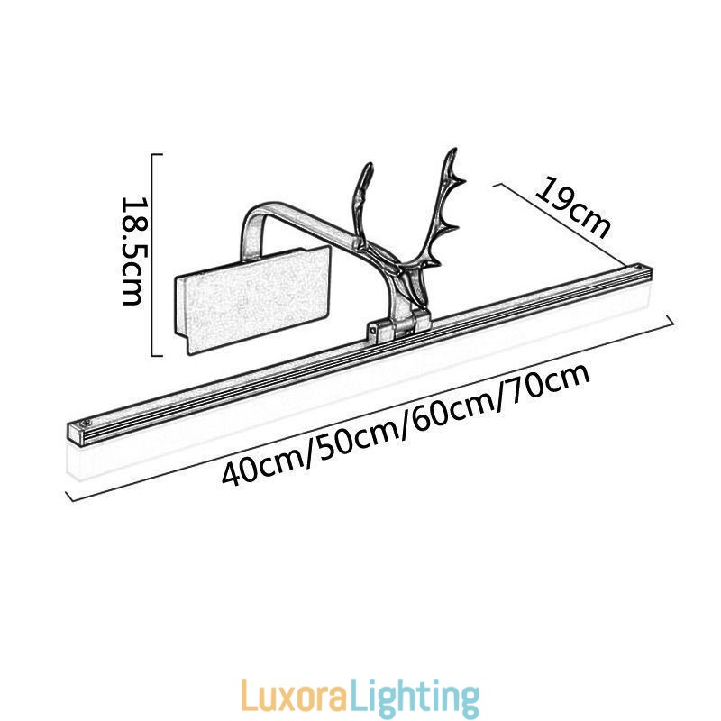 Designer Touch Decorative Antler Mirror Front Light Acrylic Wall Lamp Washroom Makeup Light Fixture