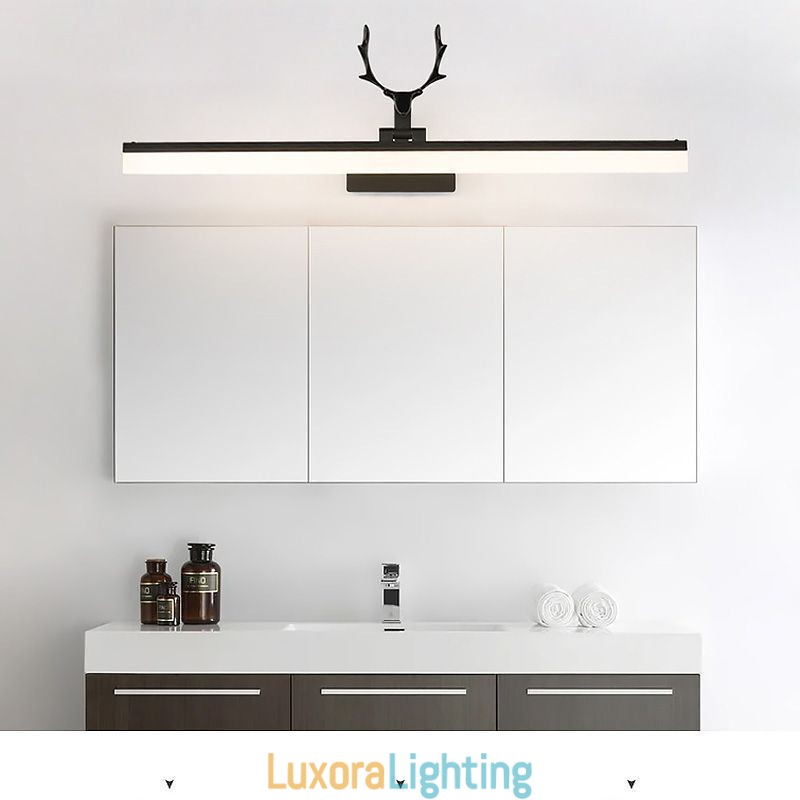 Designer Touch Decorative Antler Mirror Front Light Acrylic Wall Lamp Washroom Makeup Light Fixture