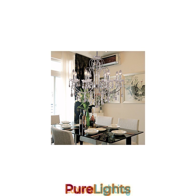 Designer Touch Decorative Traditional Classic Crystal Chrome Metal Chandelier