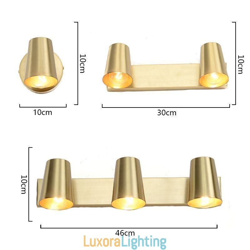 Designer Touch Decorative Nordic Brass Mirror Front Light Spot Wall Lamp