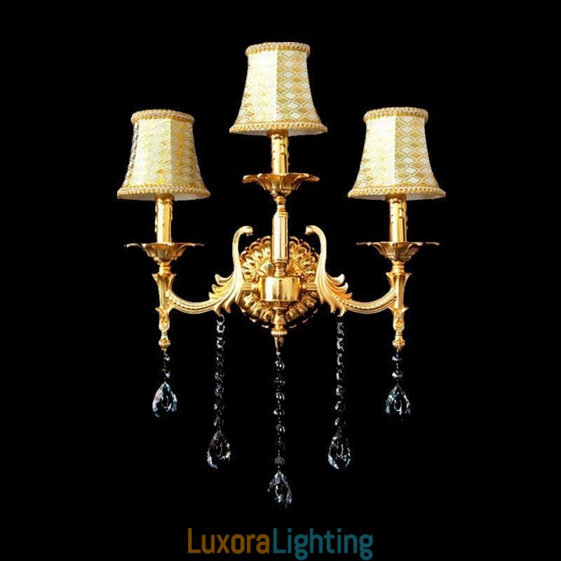 Designer Touch Decorative European Wall Lamp Luxurious Wall Sconce Crystal Drop Decoration Lamp Bedside Lighting
