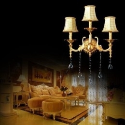 Designer Touch Decorative European Wall Lamp Luxurious Wall Sconce Crystal Drop Decoration Lamp Bedside Lighting