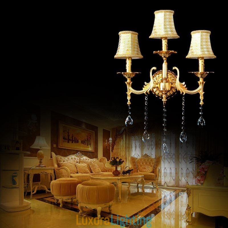 Designer Touch Decorative European Wall Lamp Luxurious Wall Sconce Crystal Drop Decoration Lamp Bedside Lighting