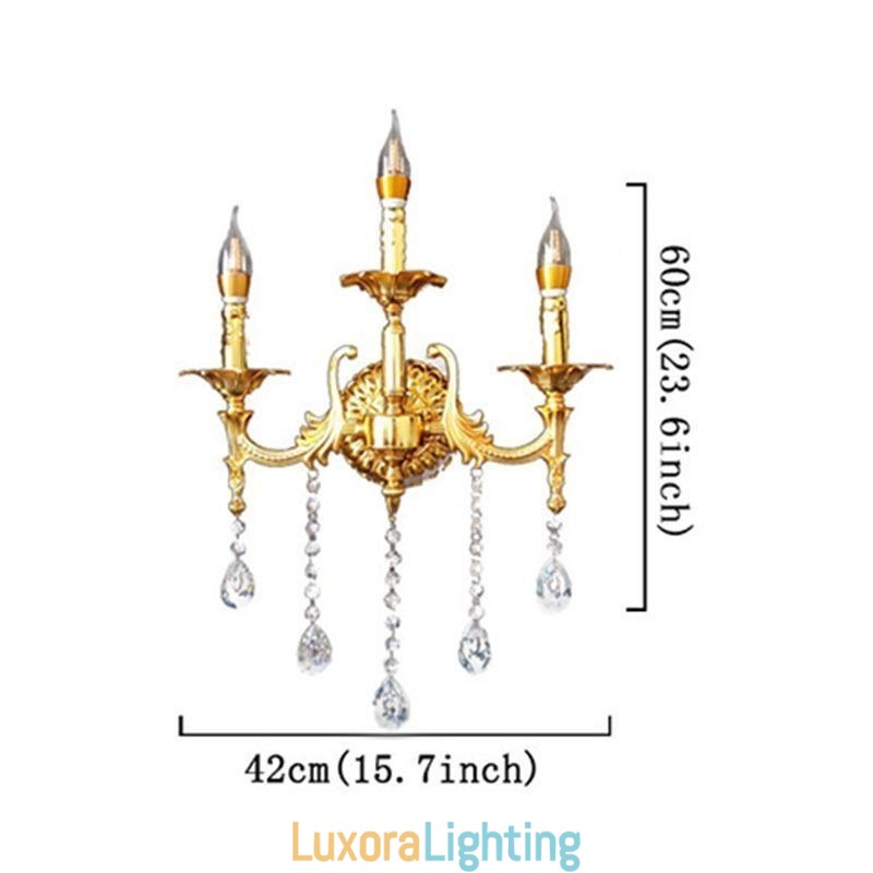 Designer Touch Decorative European Wall Lamp Luxurious Wall Sconce Crystal Drop Decoration Lamp Bedside Lighting