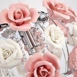 Designer Touch Decorative Country Crystal Electroplated Metal Flush Mount