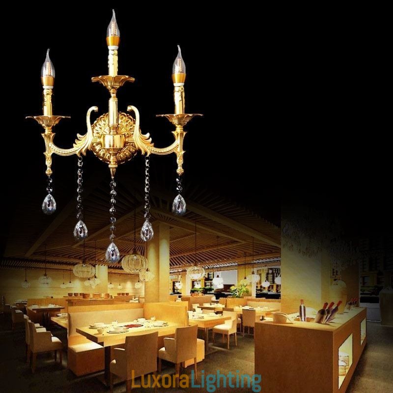 Designer Touch Decorative European Wall Lamp Luxurious Wall Sconce Crystal Drop Decoration Lamp Bedside Lighting