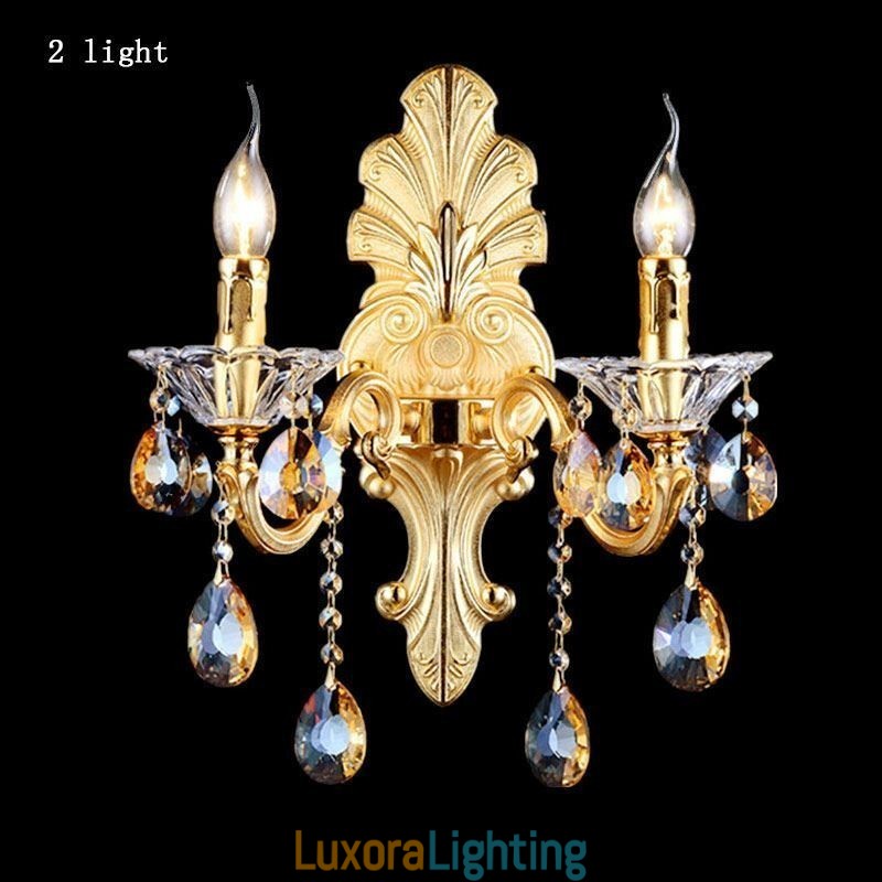 Designer Touch Decorative European Wall Lamp Luxurious Wall Sconce Crystal Drop Decoration Lamp Bedside Lighting