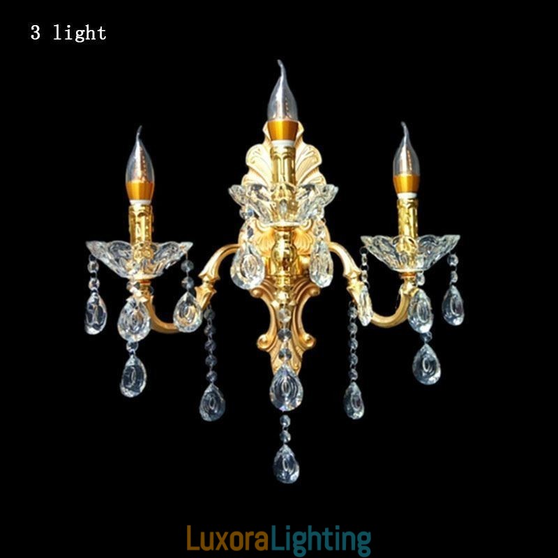 Designer Touch Decorative European Wall Lamp Luxurious Wall Sconce Crystal Drop Decoration Lamp Bedside Lighting