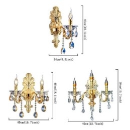 Designer Touch Decorative European Wall Lamp Luxurious Wall Sconce Crystal Drop Decoration Lamp Bedside Lighting