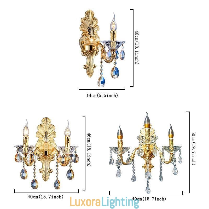 Designer Touch Decorative European Wall Lamp Luxurious Wall Sconce Crystal Drop Decoration Lamp Bedside Lighting