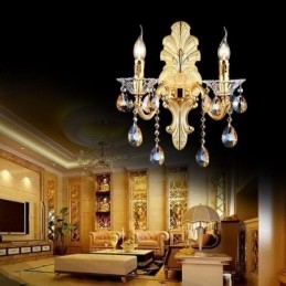 Designer Touch Decorative European Wall Lamp Luxurious Wall Sconce Crystal Drop Decoration Lamp Bedside Lighting