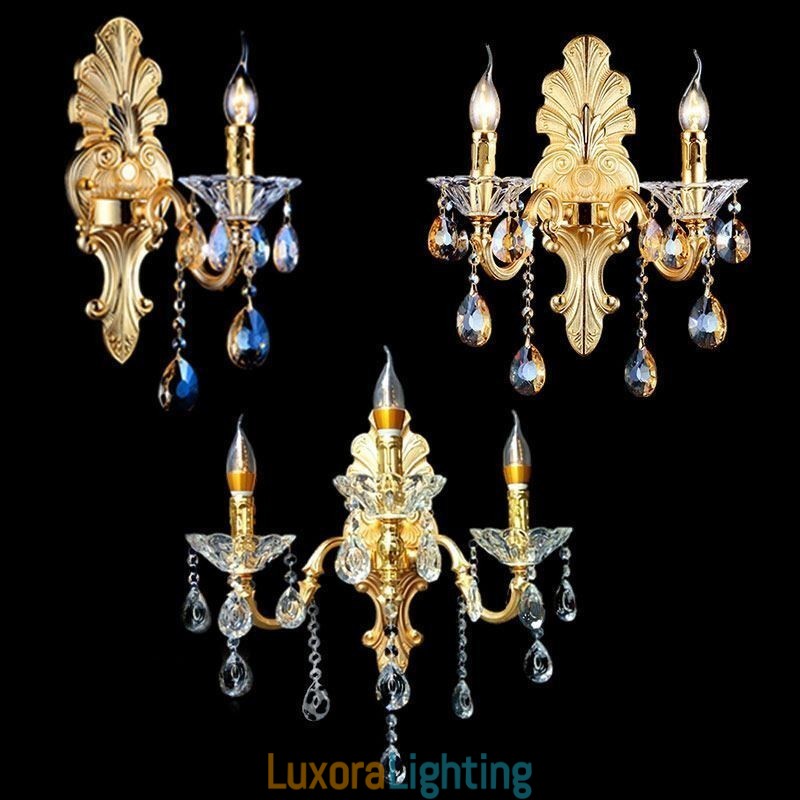 Designer Touch Decorative European Wall Lamp Luxurious Wall Sconce Crystal Drop Decoration Lamp Bedside Lighting