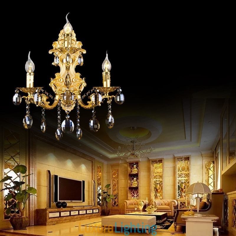 Designer Touch Decorative European Fashion Wall Lamp Luxurious Crystal Drop Wall Sconce Lighting