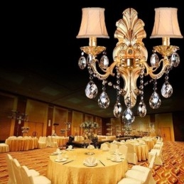 Designer Touch Decorative European Wall Lamp Golden Petal Wall Sconce Exquisite Crystal Drops Light Bedside Lighting