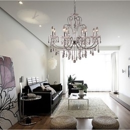 Designer Touch Decorative Traditional Classic Crystal Chrome Metal Chandelier