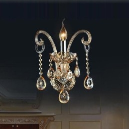 Designer Touch Decorative European Wall Lamp Amber Cognac Crystal Wall Sconce Simple Lamp Lighting