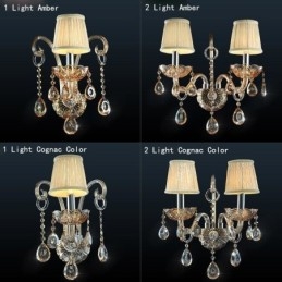 Designer Touch Decorative European Wall Lamp Amber Cognac Crystal Wall Sconce Simple Lamp Lighting