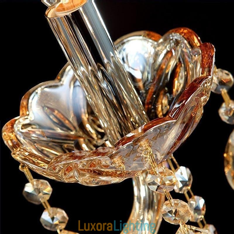 Designer Touch Decorative European Wall Lamp Amber Cognac Crystal Wall Sconce Simple Lamp Lighting